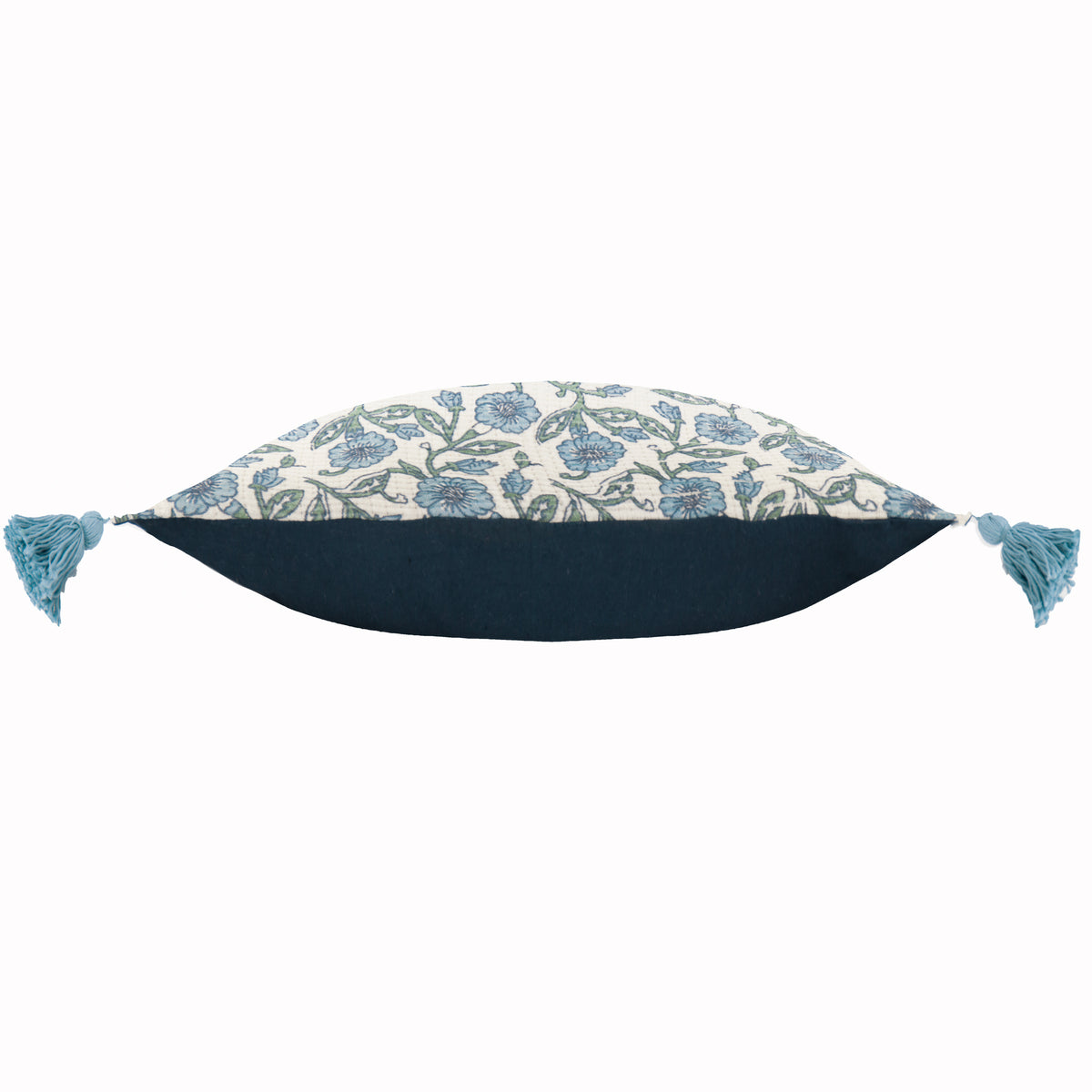 Delphine Floral Tasselled Filled Cushion 40cm x 60cm Delph Blue