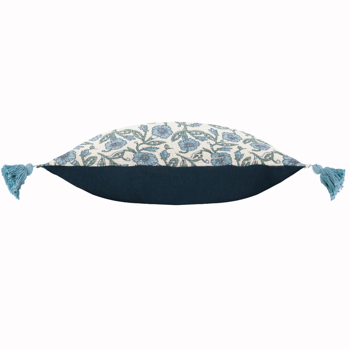 Delphine Floral Tasselled Filled Cushion 40cm x 60cm Delph Blue