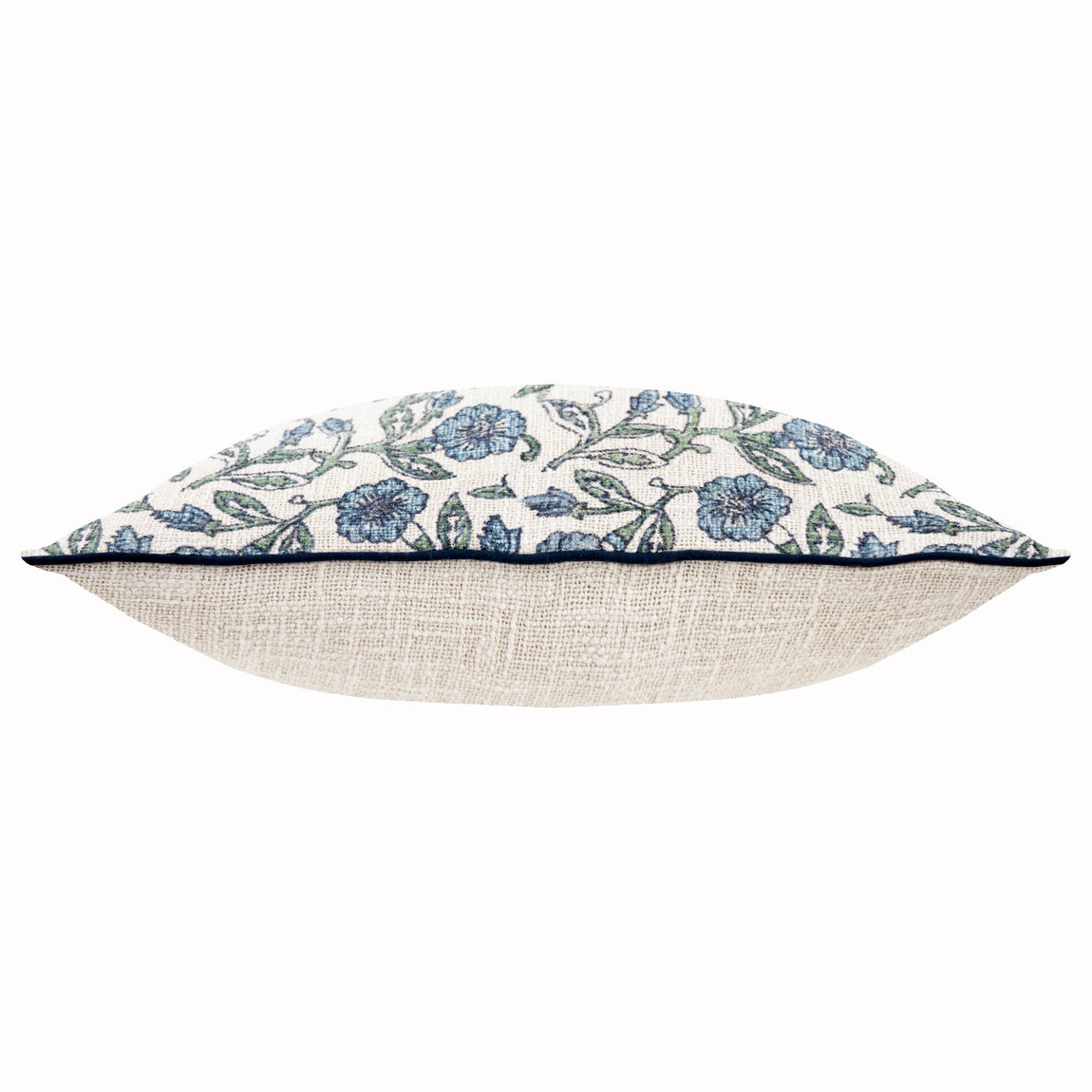 Delphine Floral Piped Filled Cushion 50cm x 50cm Delph Blue