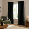 Furn Ultimate Velvet Ready Made Blackout Curtains Black