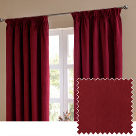 Furn Ultimate Velvet Ready Made Blackout Curtains Burgundy