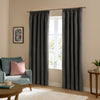 Furn Ultimate Velvet Ready Made Blackout Curtains Charcoal