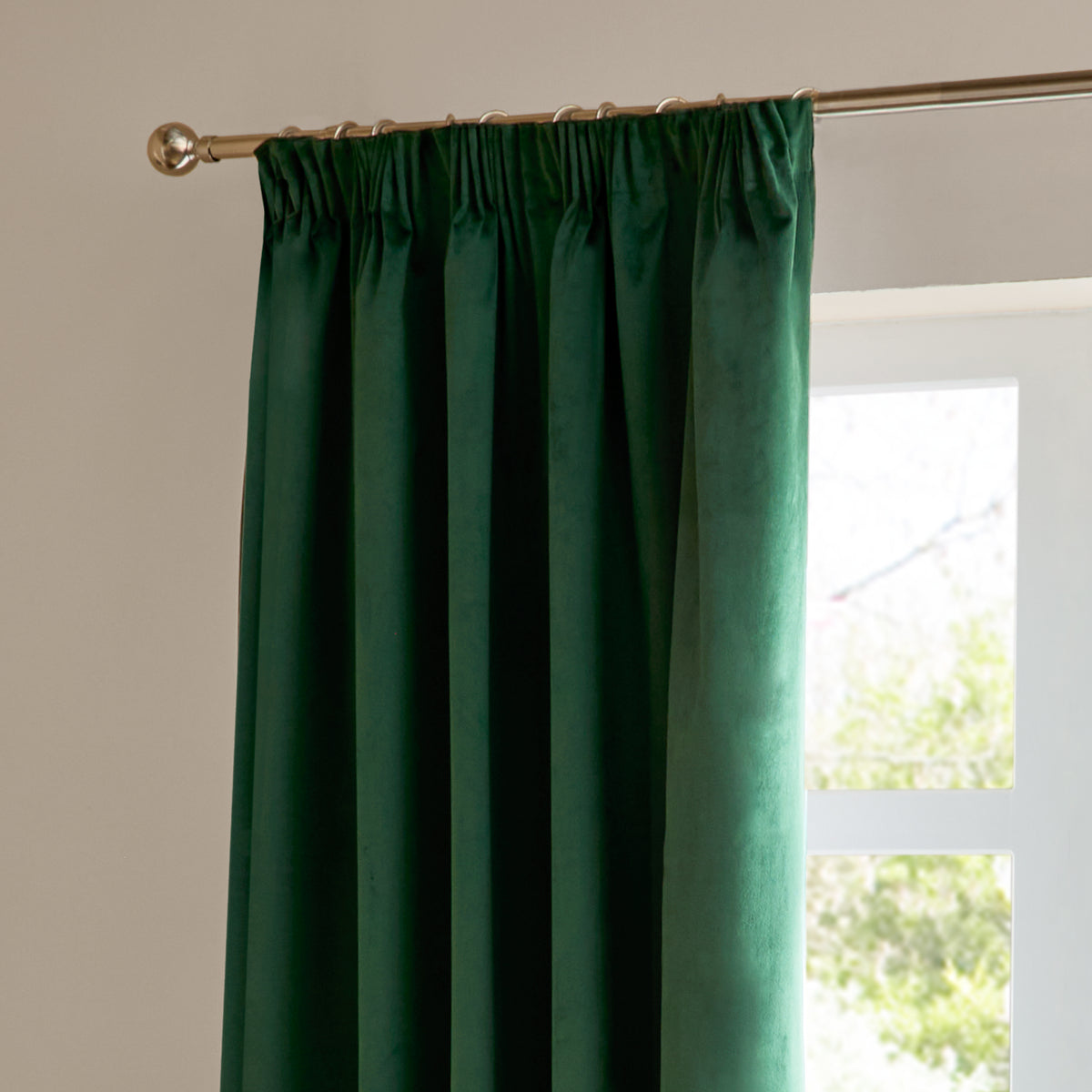 Furn Ultimate Velvet Ready Made Blackout Curtains Emerald