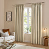 Furn Ultimate Velvet Ready Made Blackout Curtains Natural