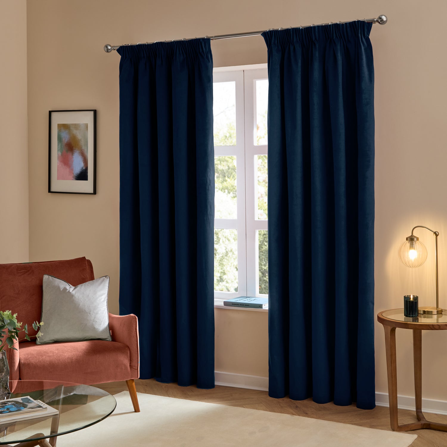 Furn Ultimate Velvet Ready Made Blackout Curtains Royal