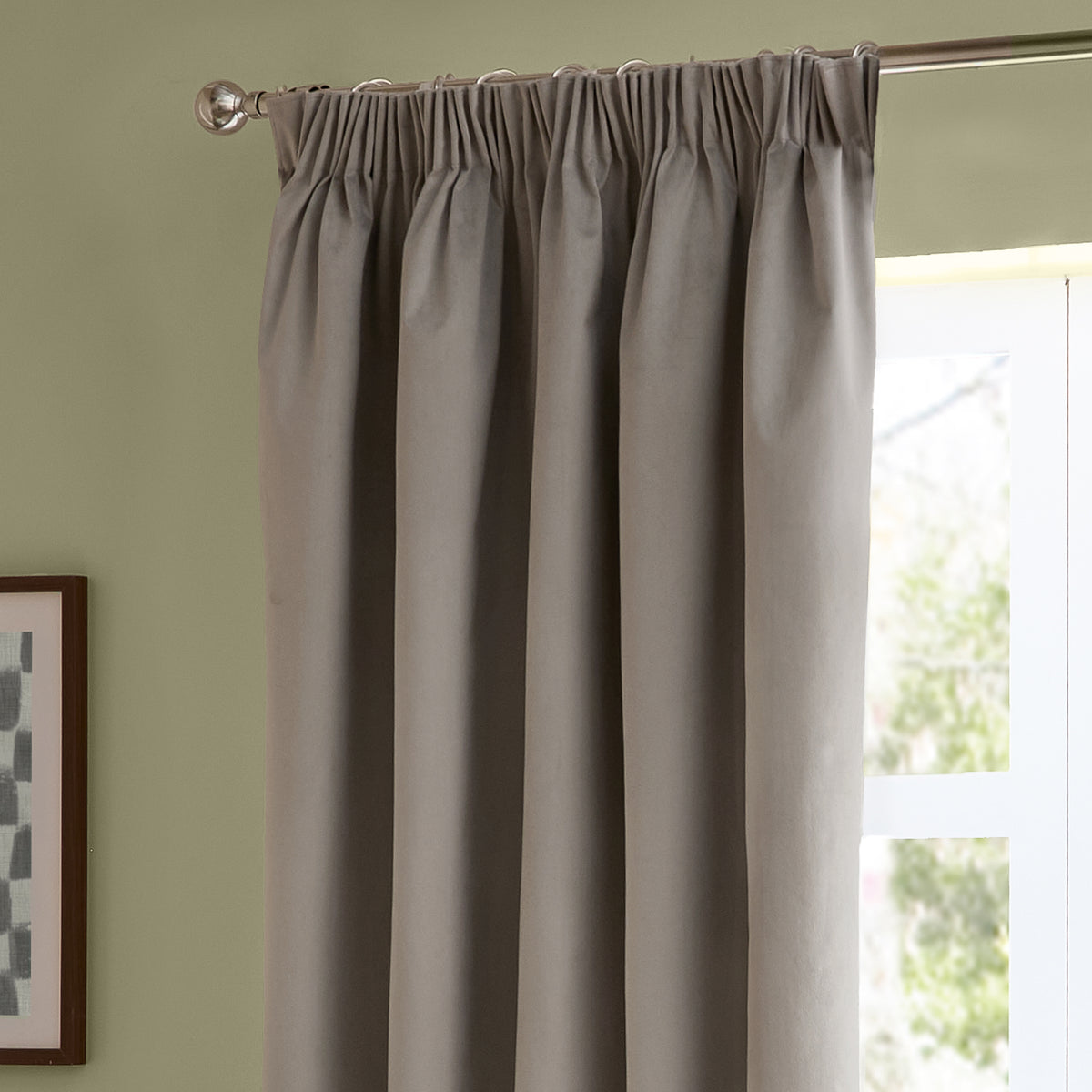 Furn Ultimate Velvet Ready Made Blackout Curtains Silver