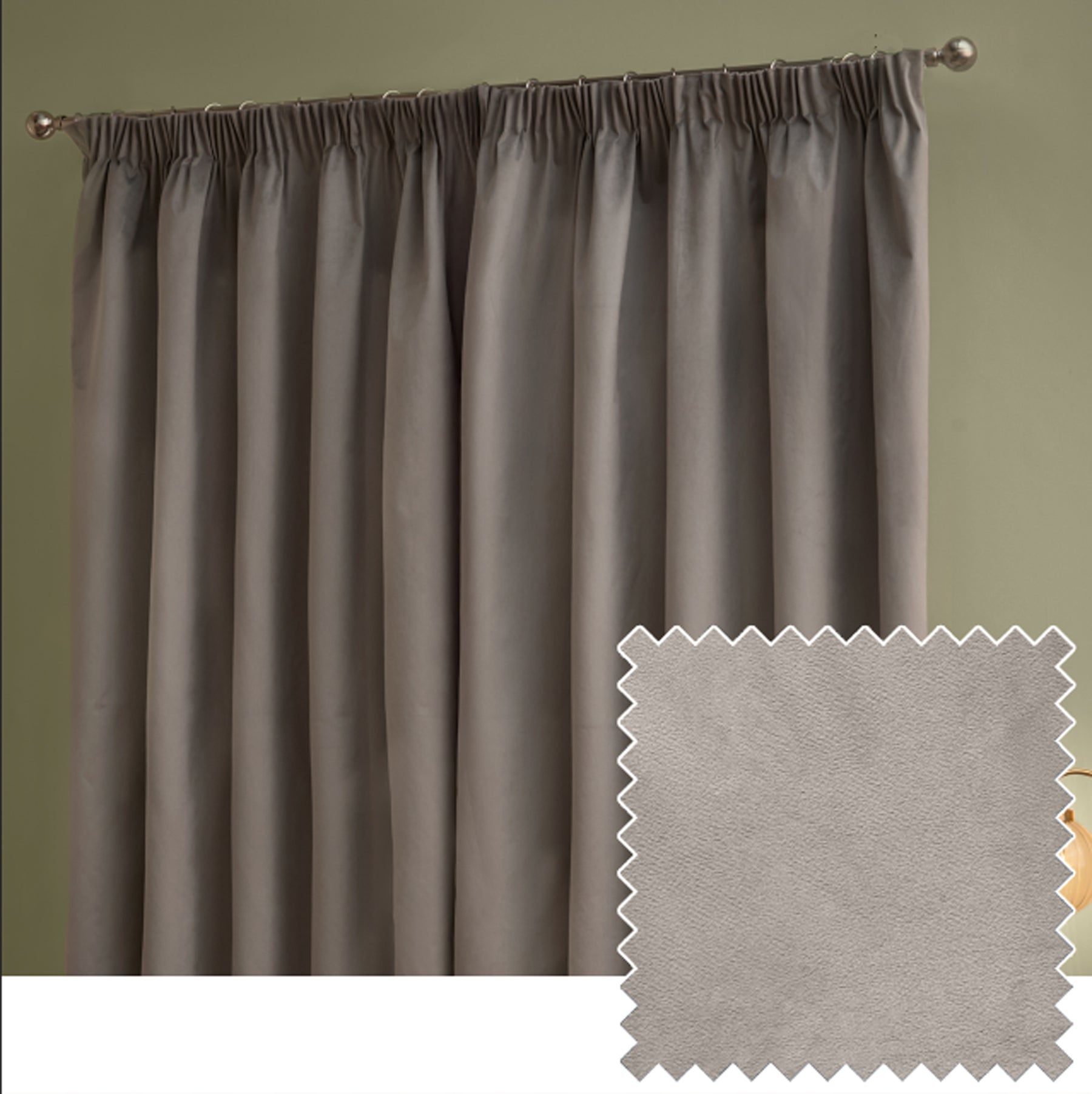 Furn Ultimate Velvet Ready Made Blackout Curtains Silver