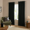 Furn Ultimate Velvet Ready Made Eyelet Blackout Curtains Black