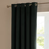Furn Ultimate Velvet Ready Made Eyelet Blackout Curtains Black