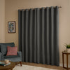 Furn Ultimate Velvet Ready Made Eyelet Blackout Curtains Charcoal