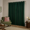 Furn Ultimate Velvet Ready Made Eyelet Blackout Curtains Emerald