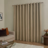 Furn Ultimate Velvet Ready Made Eyelet Blackout Curtains Mocha
