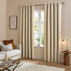 Furn Ultimate Velvet Ready Made Eyelet Blackout Curtains Natural