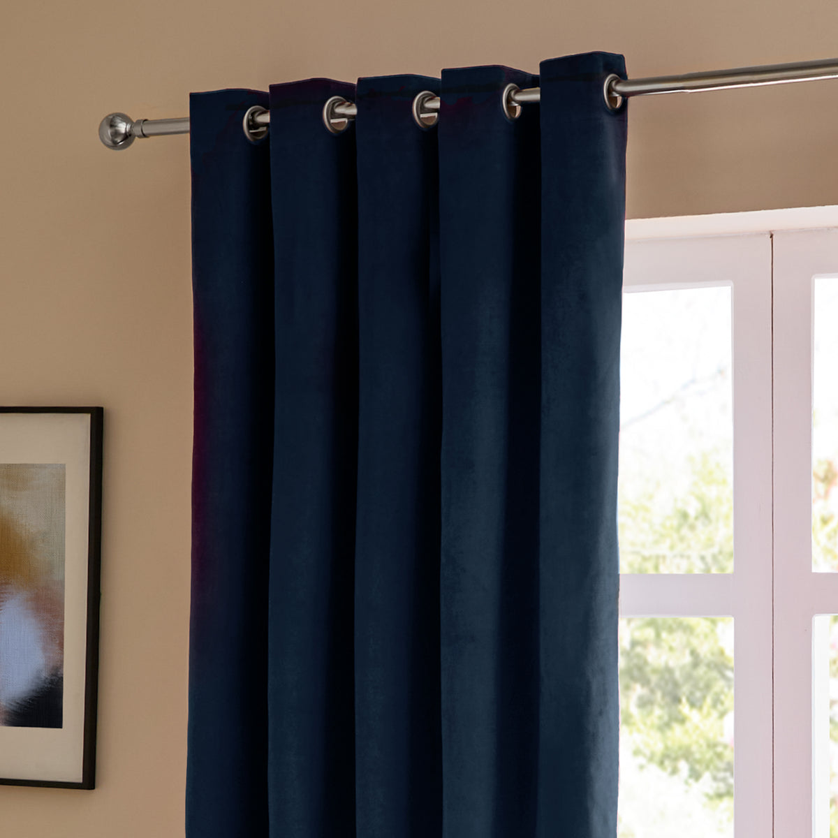 Furn Ultimate Velvet Ready Made Eyelet Blackout Curtains Royal
