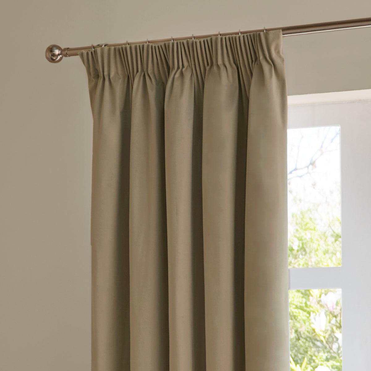 Furn Ultimate Velvet Ready Made Blockout Curtains Mocha