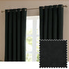 Furn Ultimate Velvet Ready Made Eyelet Blockout Curtains Black
