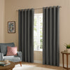 Furn Ultimate Velvet Ready Made Eyelet Blockout Curtains Charcoal