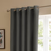 Furn Ultimate Velvet Ready Made Eyelet Blockout Curtains Charcoal