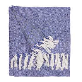 Furn Dessa Woven Outdoor Throw 130cm x 180cm Cobalt