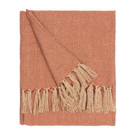 Furn Dessa Woven Outdoor Throw 130cm x 180cm Terracotta
