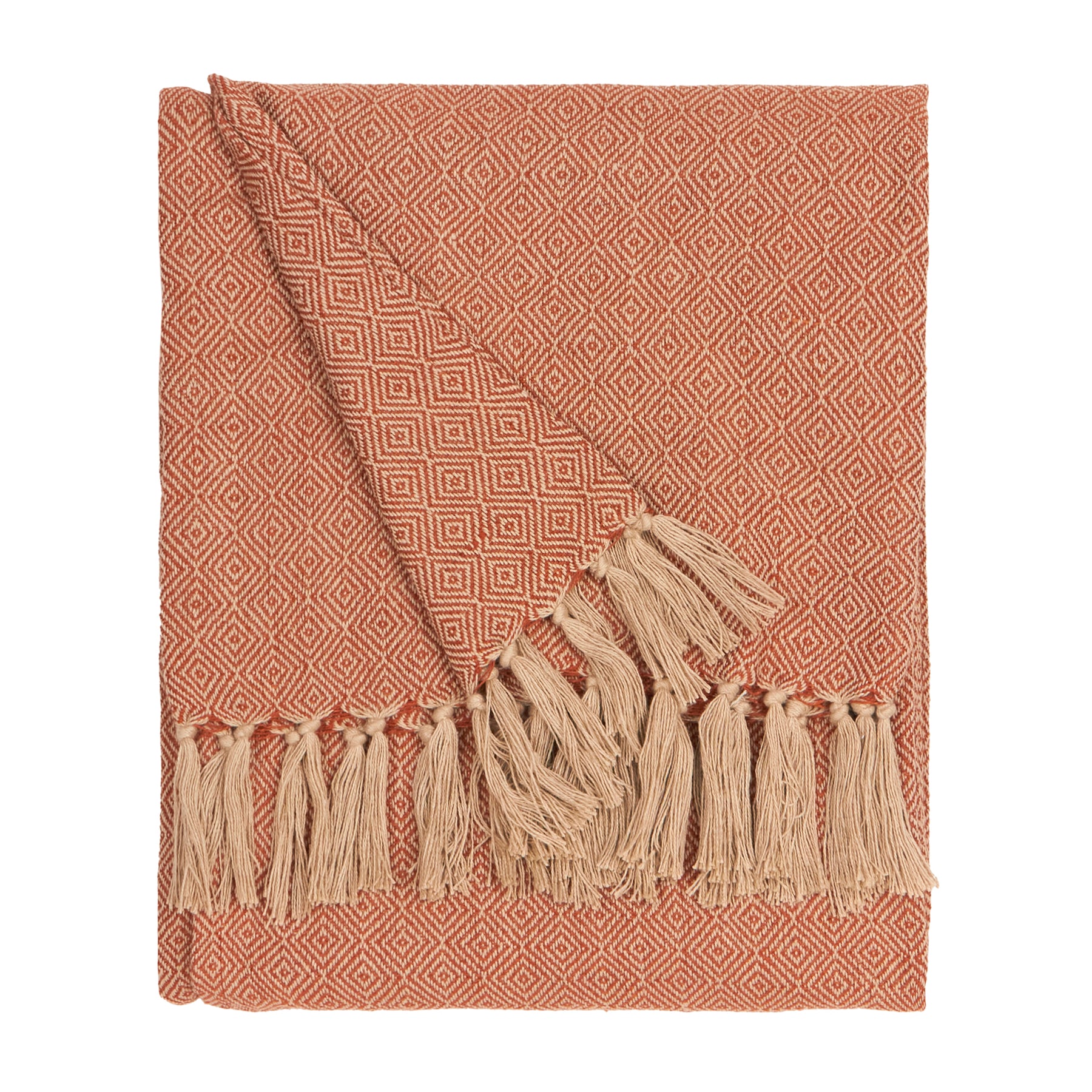 Furn Dessa Woven Outdoor Throw 130cm x 180cm Terracotta