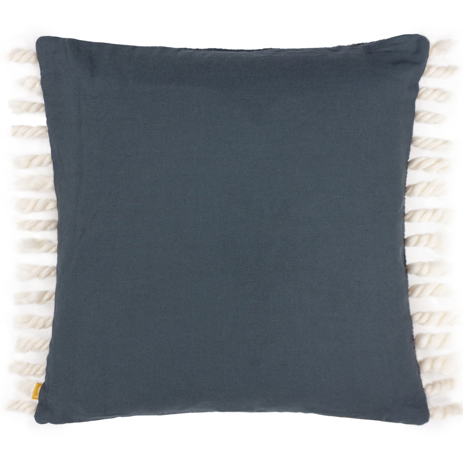 furn. Dhadit Stripe Tasselled 45cm x 45cm Filled Cushion Grey Natural