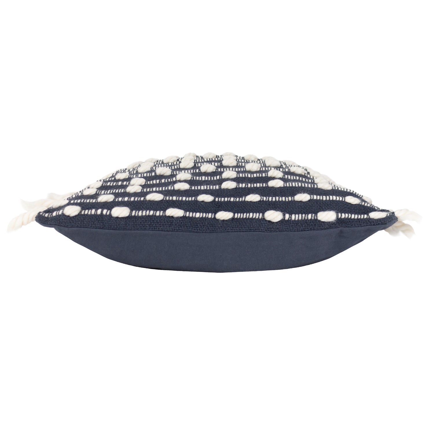 furn. Dhadit Stripe Tasselled 45cm x 45cm Filled Cushion Grey Natural