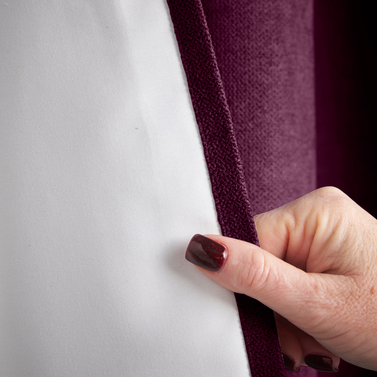 Chenille 56x84 Interlined Pencil Pleat Door Curtain Aubergine