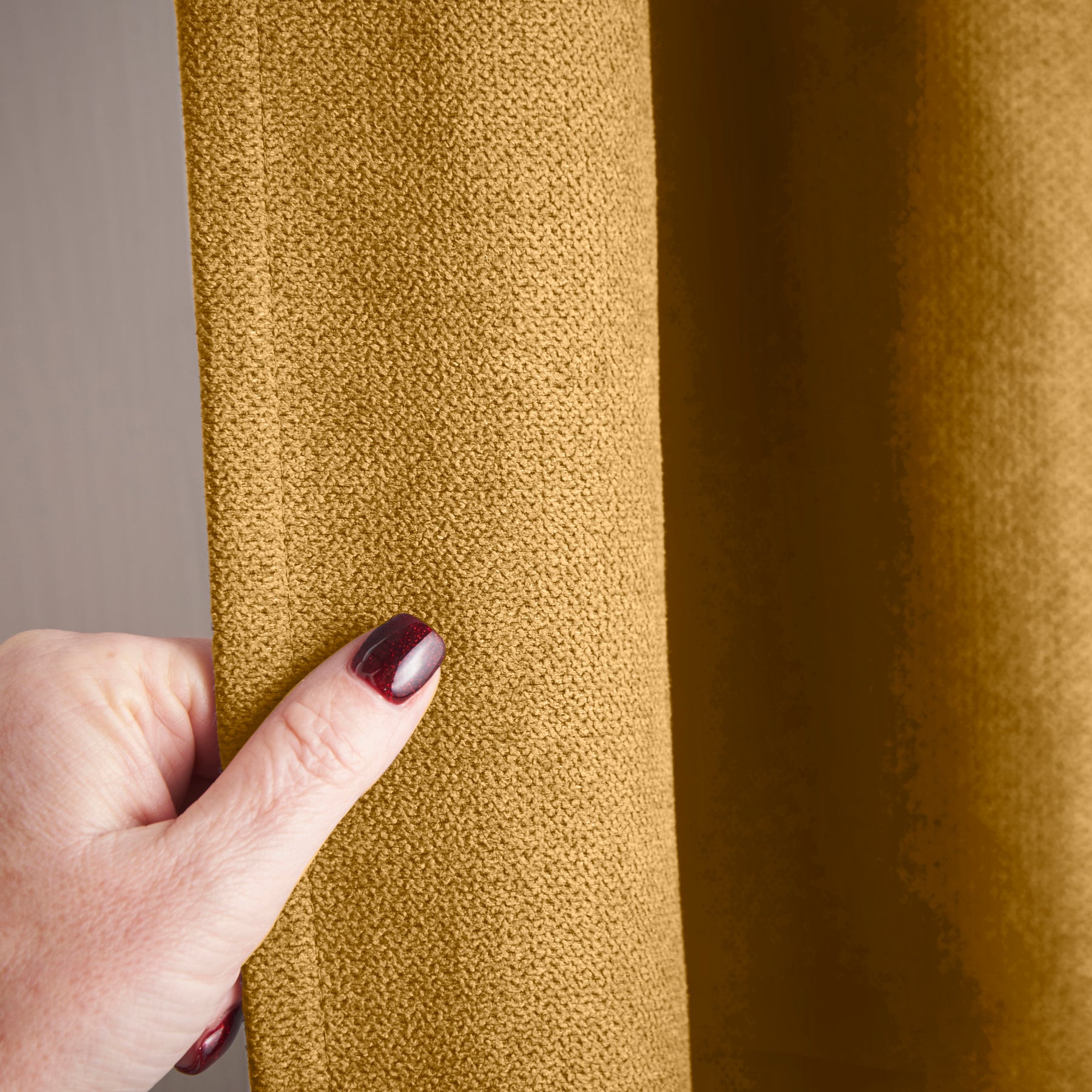 Chenille 56x84 Interlined Pencil Pleat Door Curtain Ochre