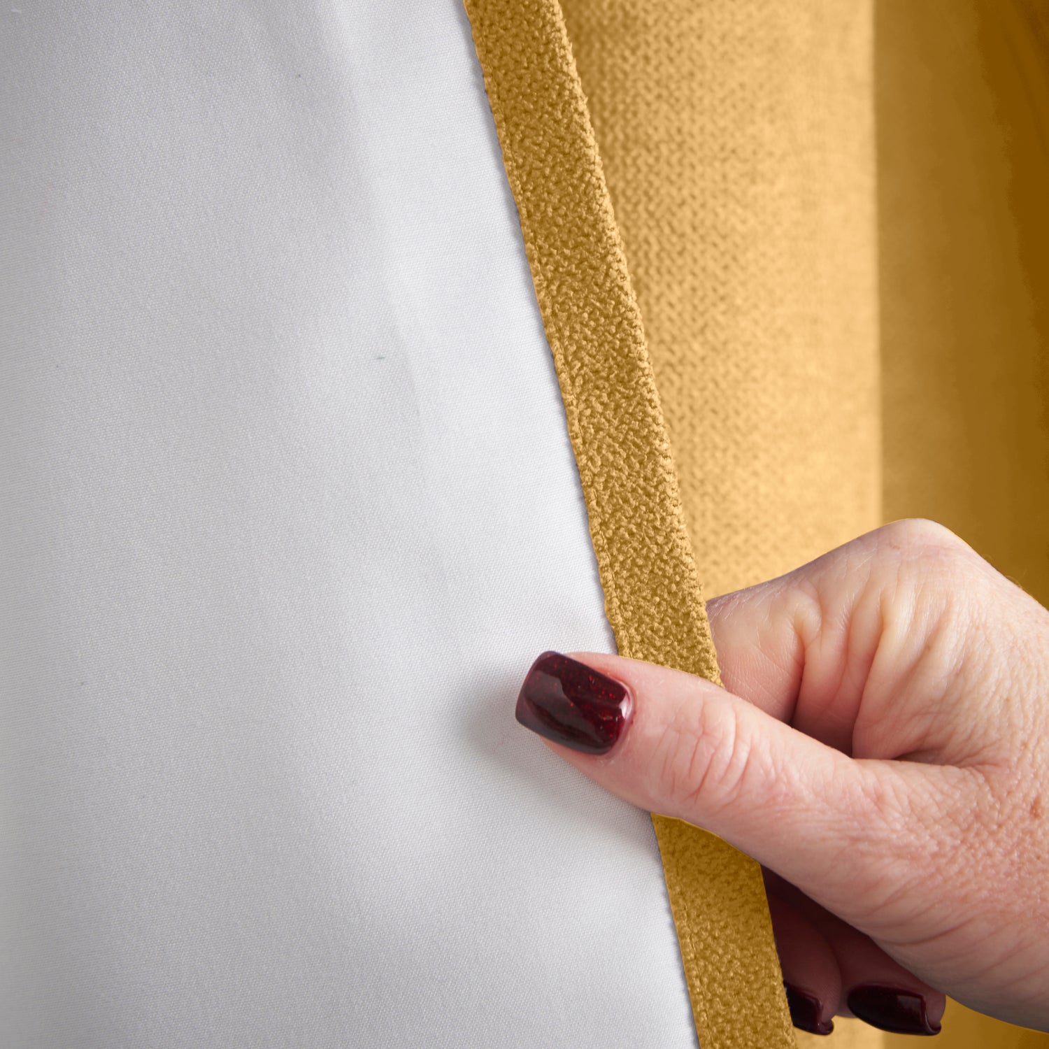 Chenille 56x84 Interlined Eyelet Door Curtain Ochre