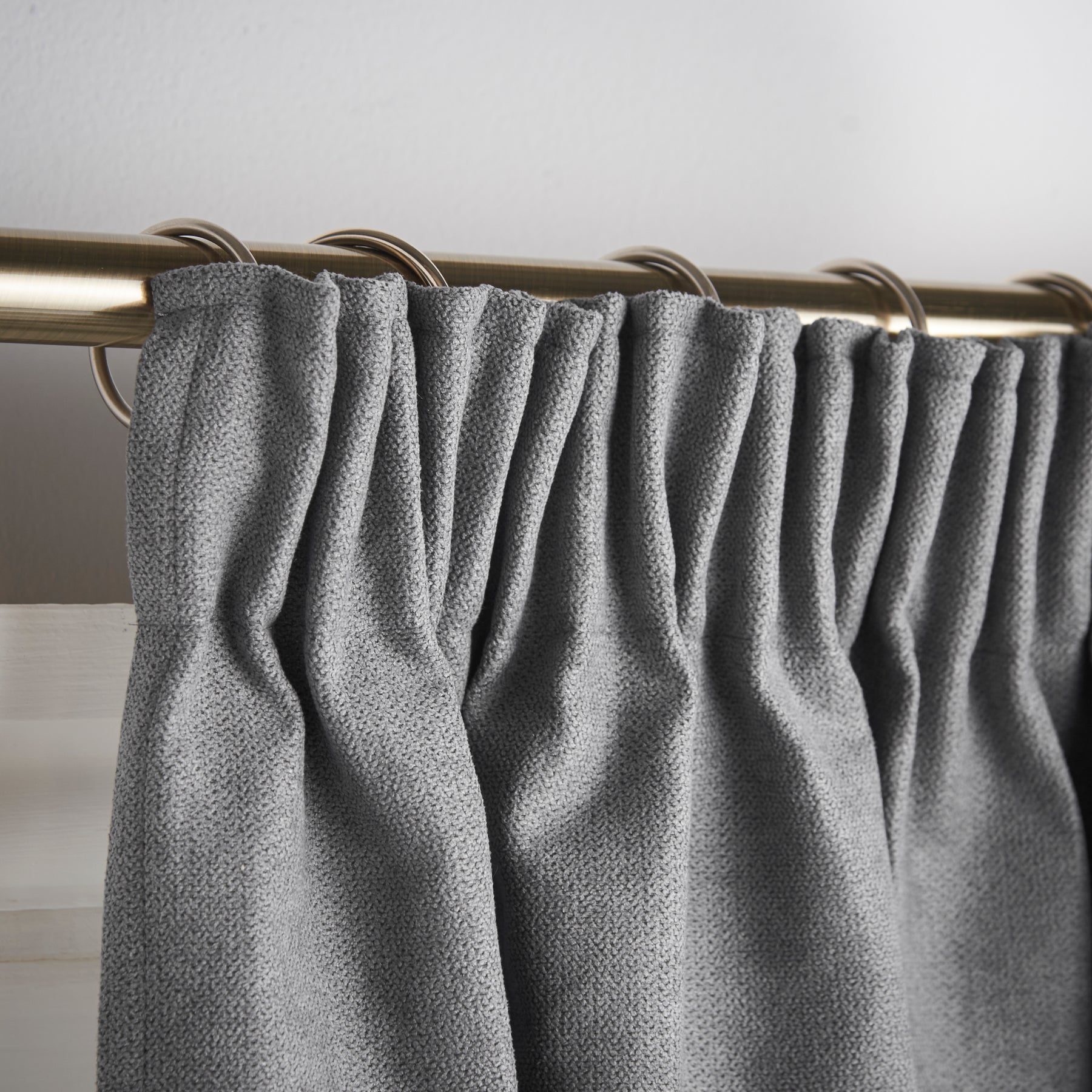 Chenille 56x84 Interlined Pencil Pleat Door Curtain Slate