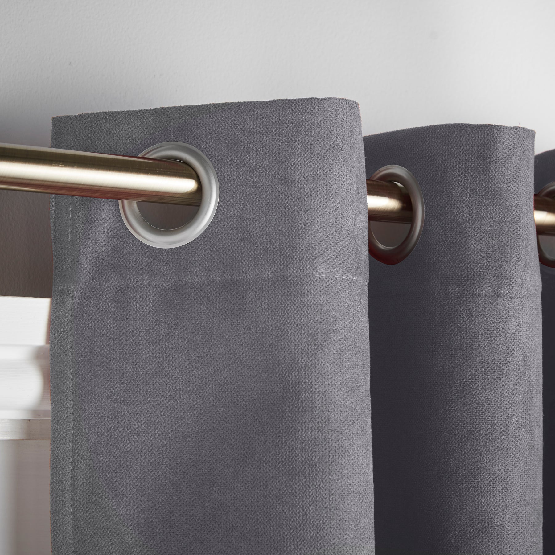 Chenille 56x84 Interlined Eyelet Door Curtain Slate