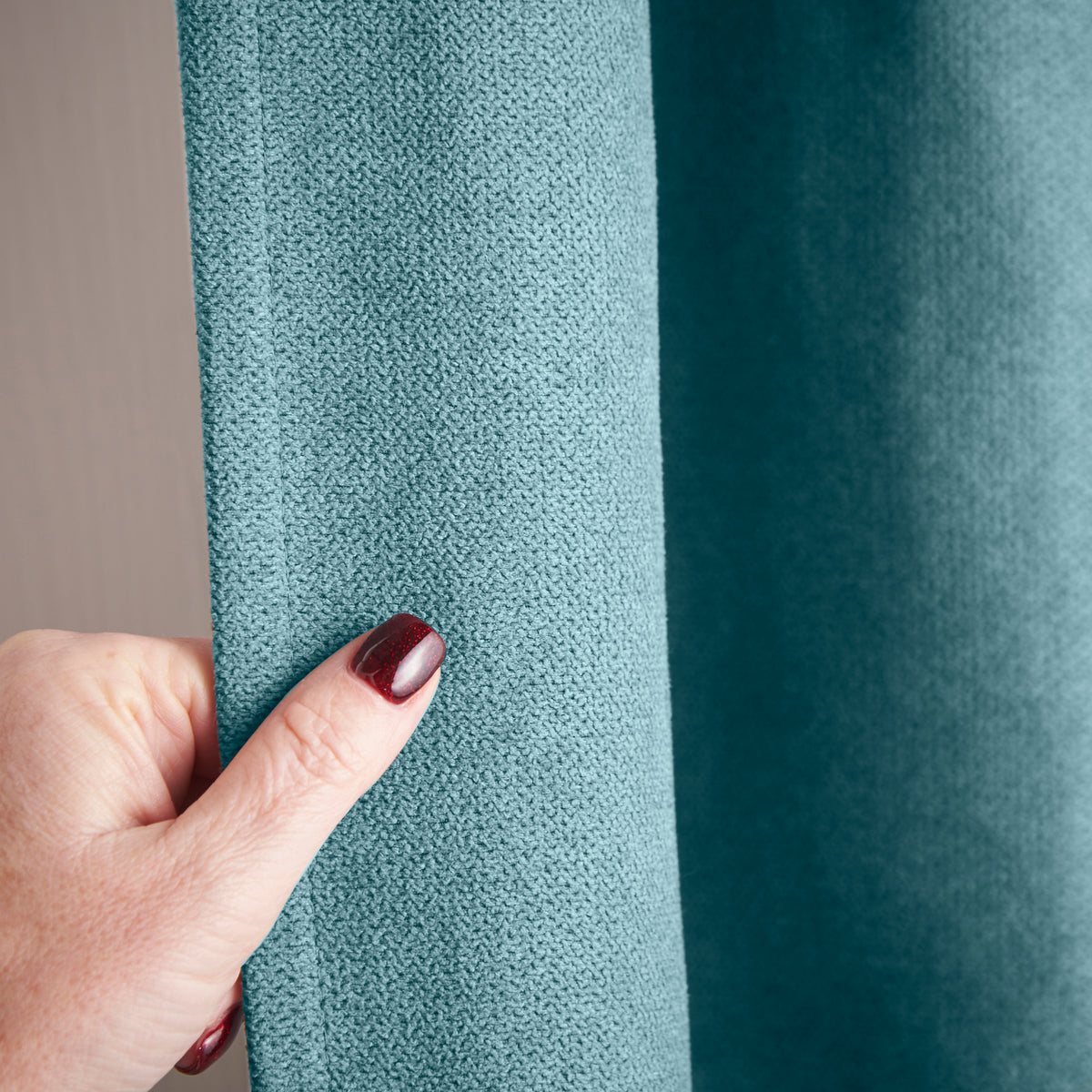 Chenille 56x84 Interlined Eyelet Door Curtain Teal