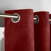 Chenille 56x84 Interlined Eyelet Door Curtain Red