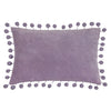 Dora Velvet Pom Pom Boudoir Filled Cushion 30cm x 50cm Lilac