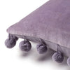 Dora Velvet Pom Pom Boudoir Filled Cushion 30cm x 50cm Lilac