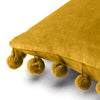 Dora Velvet Pom Pom Boudoir Filled Cushion 30cm x 50cm Ochre
