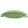Dora Velvet Pom Pom Filled Cushion 45cm x 45cm Leaf Green