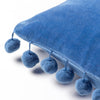 Dora Velvet Pom Pom Filled Cushion 45cm x 45cm Sky Blue