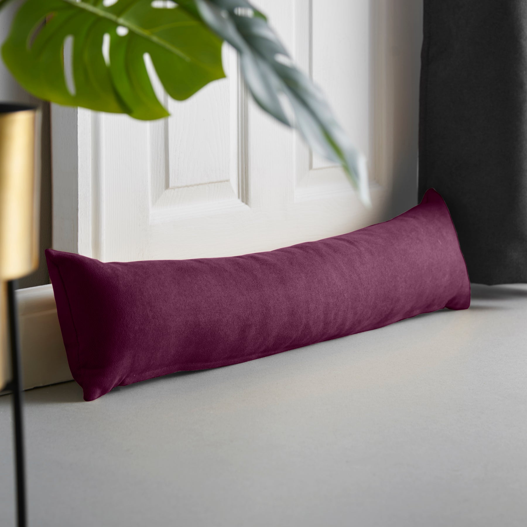 Chenille Draught Excluder Aubergine