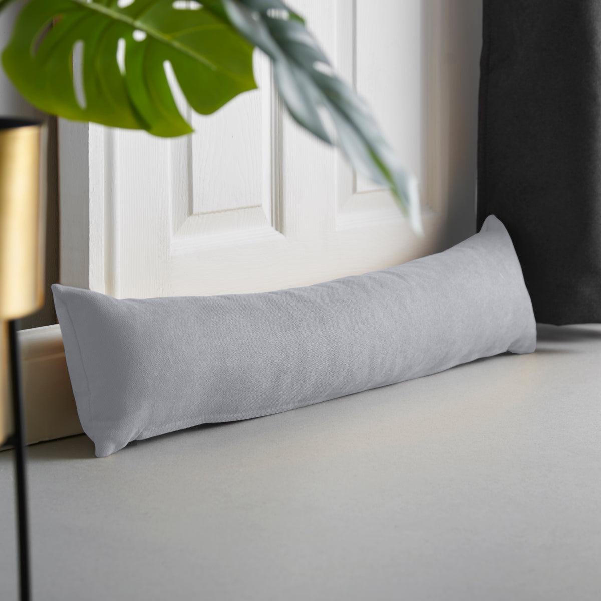 Chenille Draught Excluder Silver