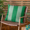 Furn. Deck Stripe Woven Outdoor 59cm x 59cm Filled Cushion Green