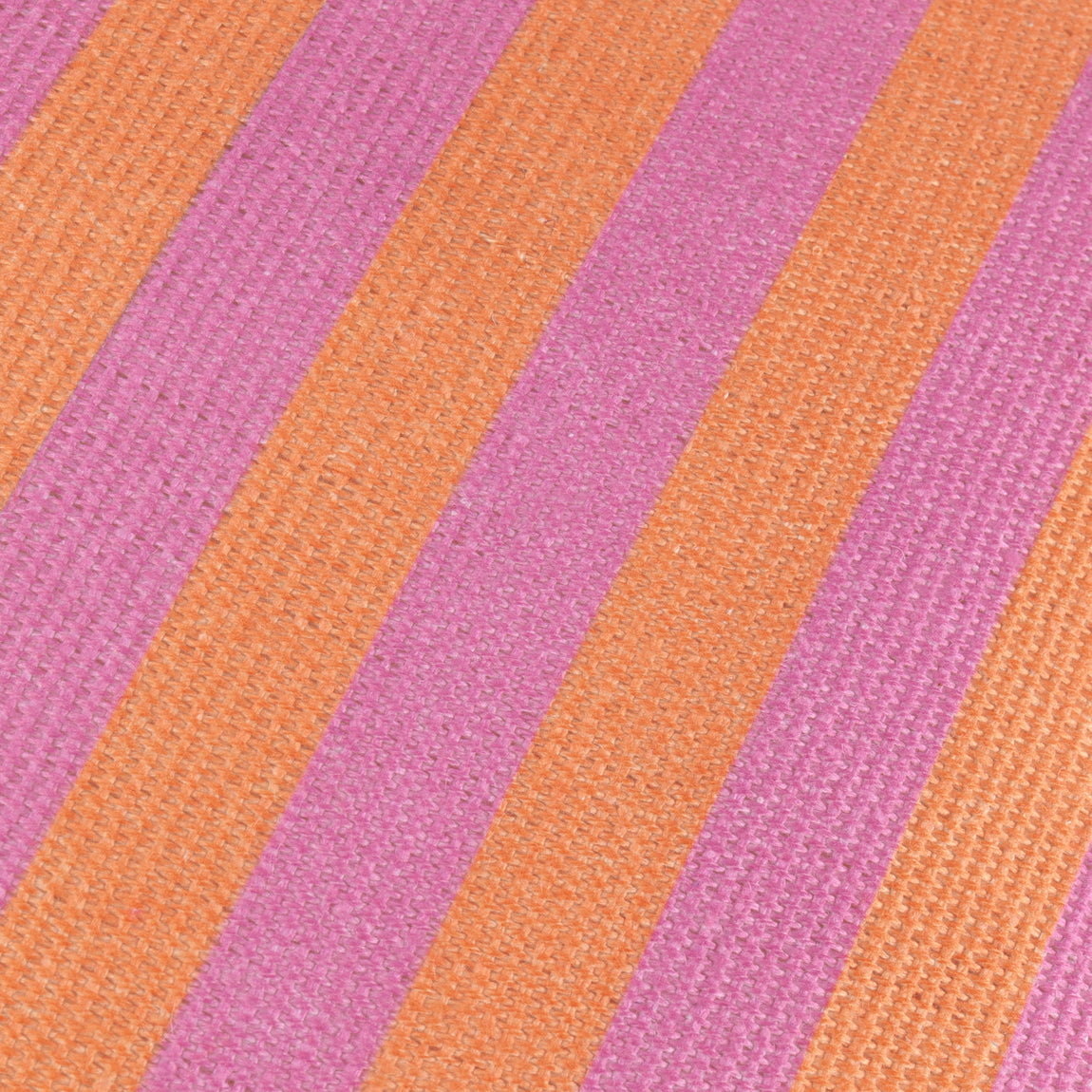 Furn. Deck Stripe Woven Outdoor 59cm x 59cm Filled Cushion Orange Pink