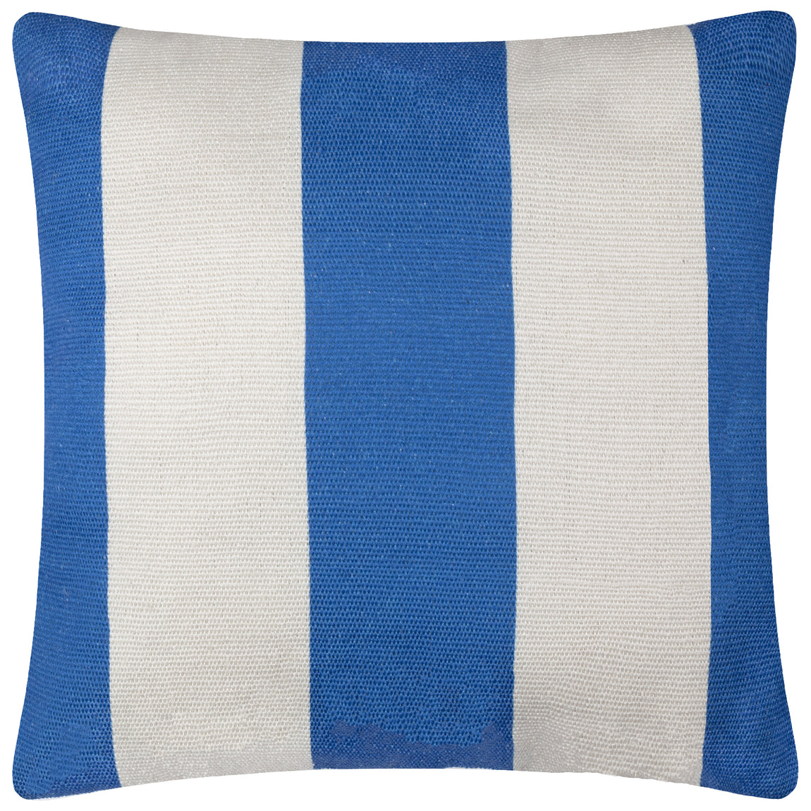 Furn. Deck Stripe Woven Outdoor 59cm x 59cm Filled Cushion White Blue