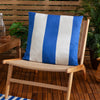 Furn. Deck Stripe Woven Outdoor 59cm x 59cm Filled Cushion White Blue