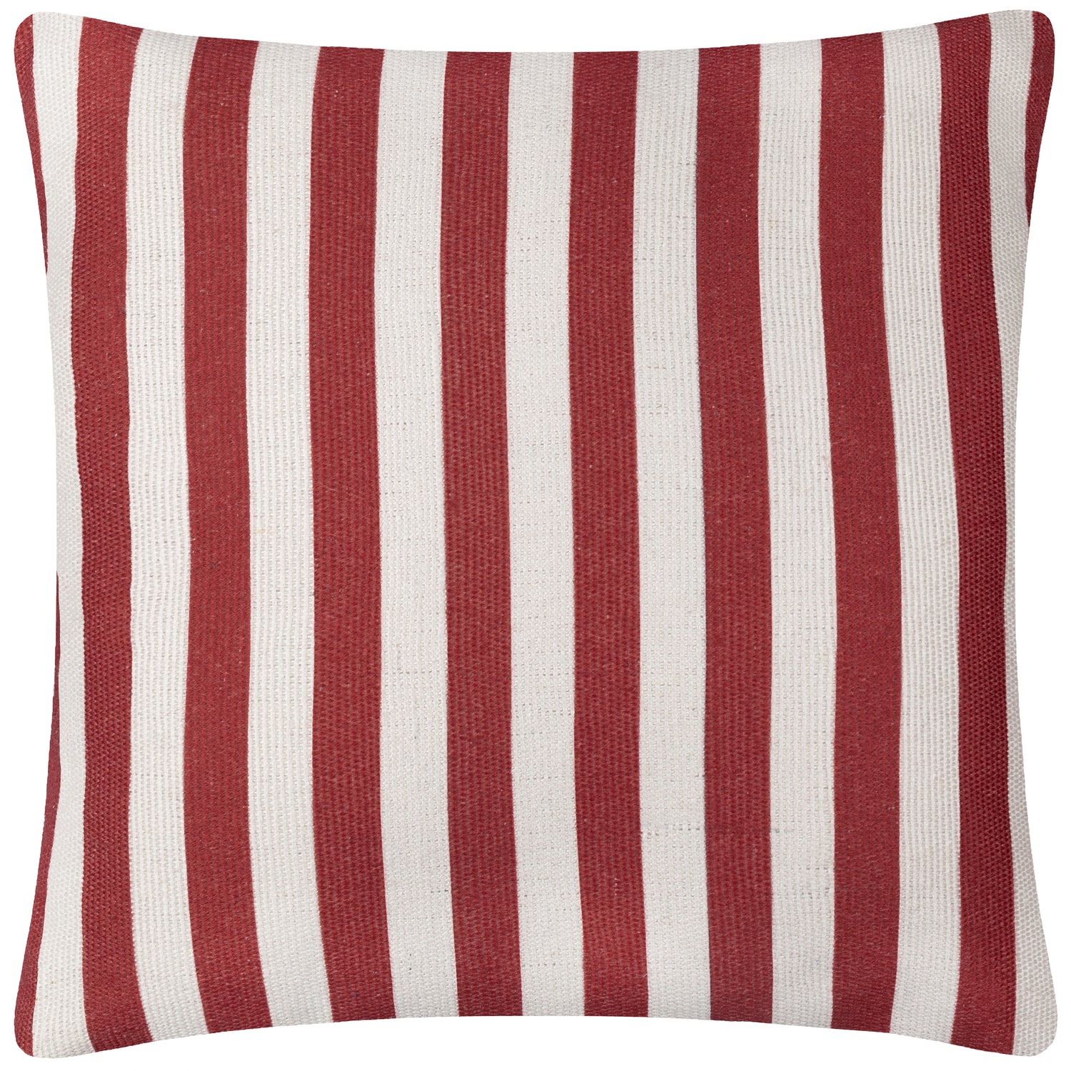 Furn. Deck Stripe Woven Outdoor 59cm x 59cm Filled Cushion White Red