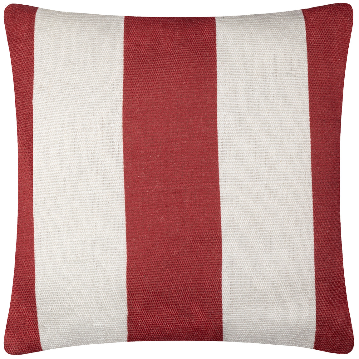 Furn. Deck Stripe Woven Outdoor 59cm x 59cm Filled Cushion White Red