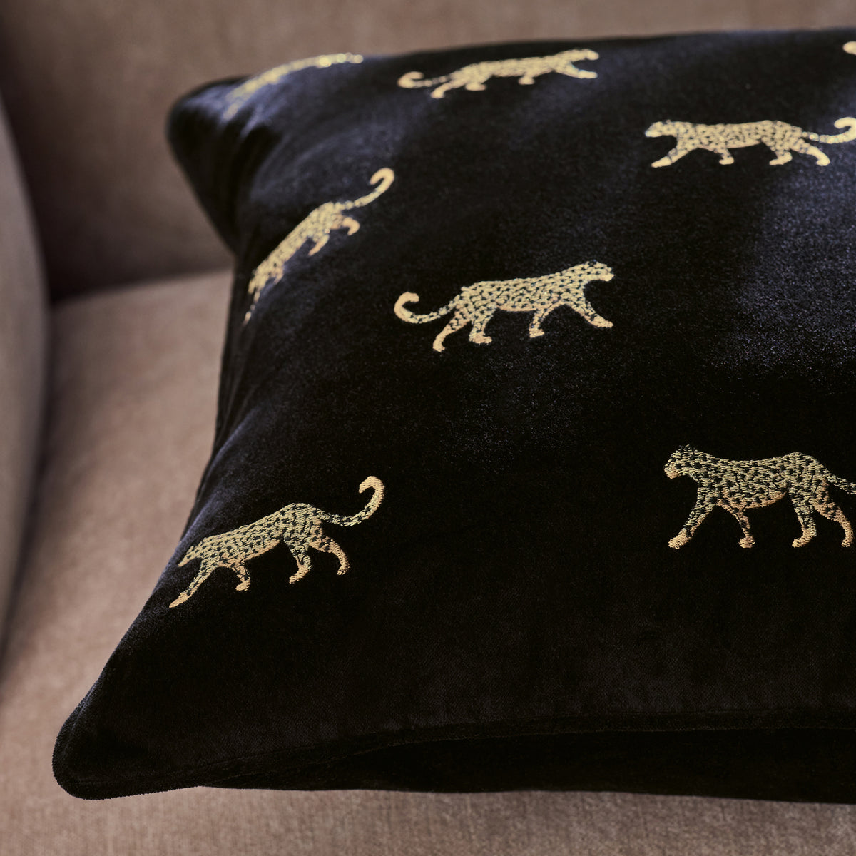 Clarke & Clarke Duma Feather Filled Cushion 43cm x 43cm Noir