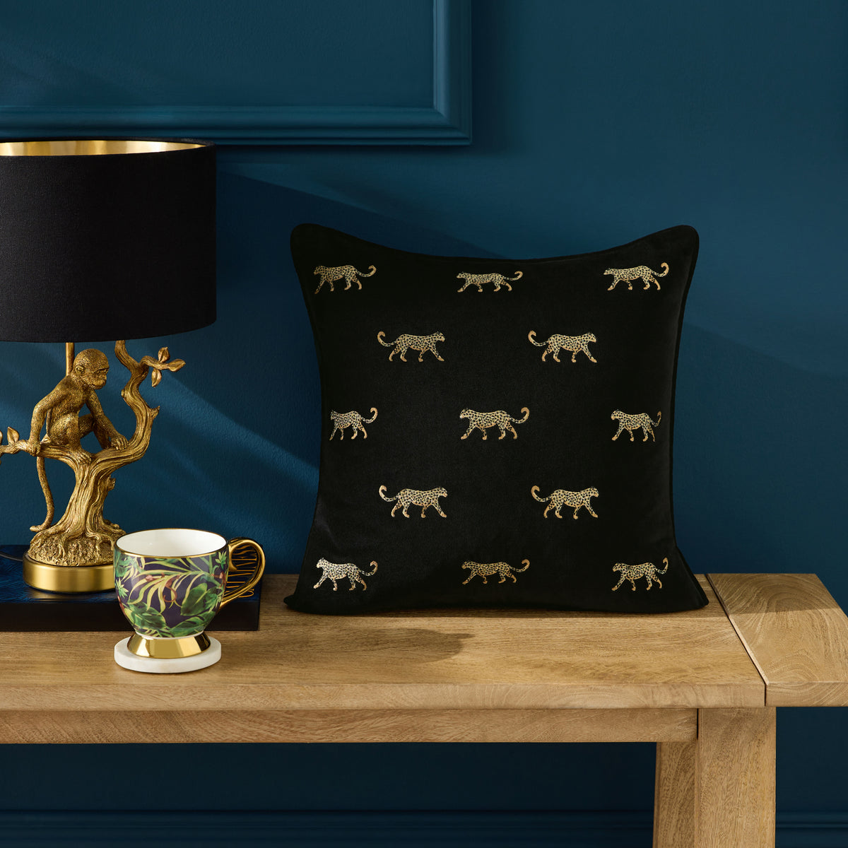 Clarke & Clarke Duma Feather Filled Cushion 43cm x 43cm Noir