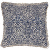 Durelle Damask Fringed Filled Cushion 50cm x 50cm Delph Blue